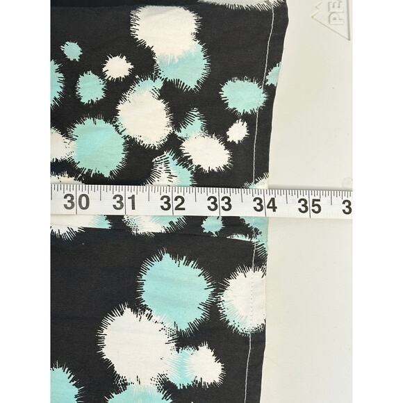 French Connection Black Fit & Flare Dress Green White Abstract Dot Party 4 - Picture 6 of 7